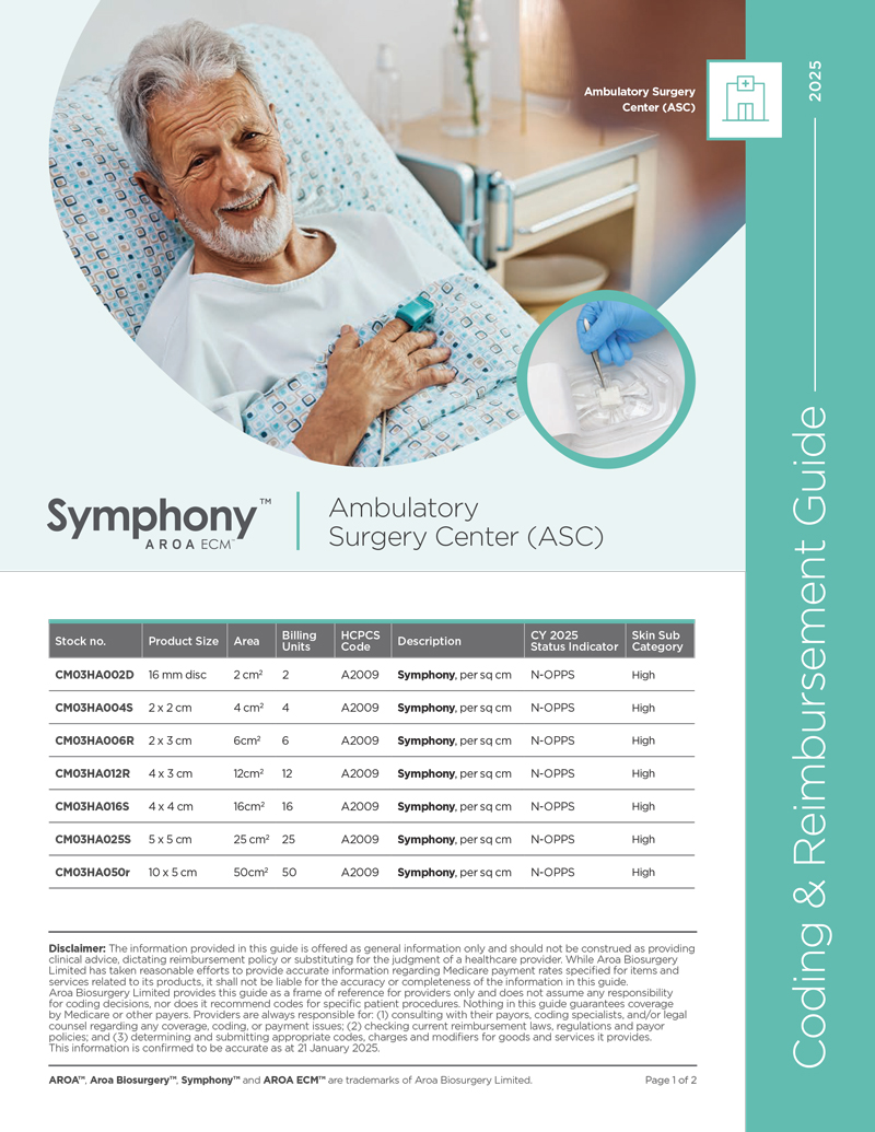 Symphony™ Reimbursement – Ambulatory Surgical Center Coding Guide