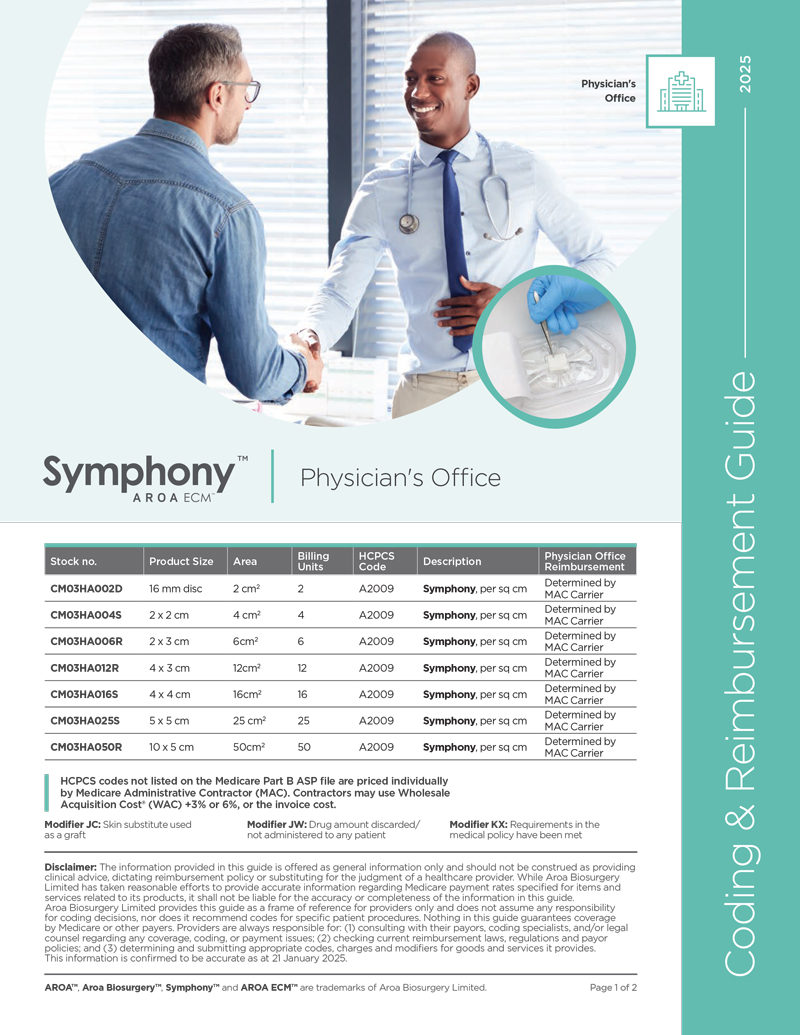 Symphony Reimbursement – Physicians Office Coding Guide